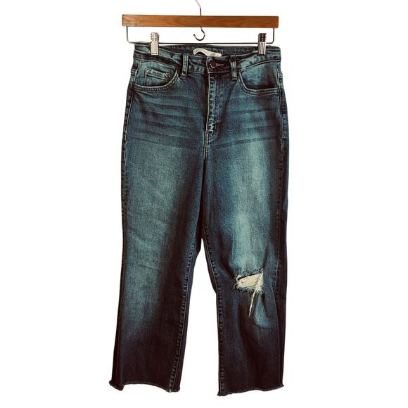 Altar'd State Flying Monkey Distressed Jeans Frayed Hem Straight Women's Size 27 - Picture 1 of 8